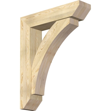 Ekena Millwork Thorton Slat Rough Sawn Bracket w/ Offset Brace, Douglas Fir, 8"W x 34"D x 42"H BKT0806X34X42THR06RDF